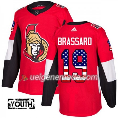Kinder Eishockey Ottawa Senators Trikot Derick Brassard 19 Adidas 2017-2018 Rot USA Flag Fashion Authentic